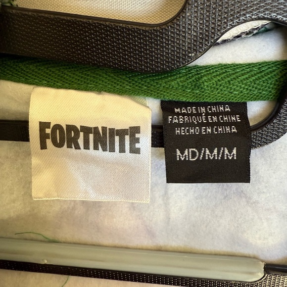 Fortnite Hoodie Boys M Green Dino Rex Costume Full Zip Cosplay Gamer Sweatshirt - Picture 7 of 15